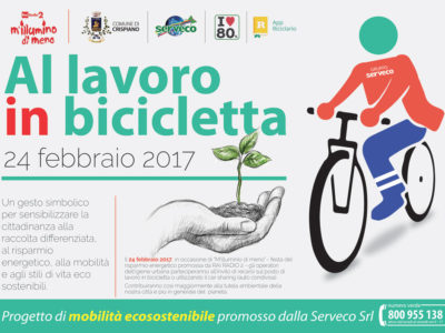 M’Illumino di Meno. Anche a Crispiano gli operatori d’igiene urbana “A lavoro in Bicicletta!